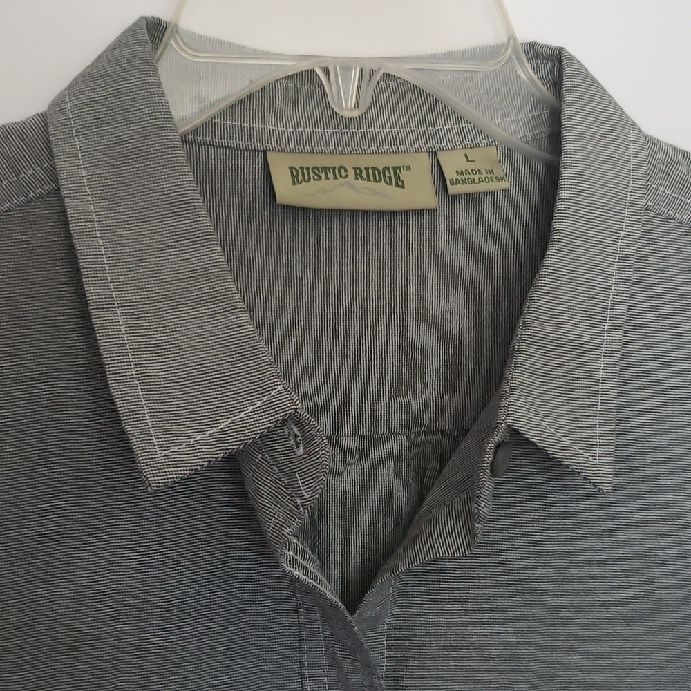 Rustic Ridge sleeveless button down gray long shirt L - Picture 2 of 5
